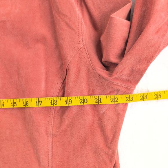 Chico's 100% Leather Moto Jacket Coral Peach Suede Tonal CleanGirl Women's XL - Picture 7 of 9